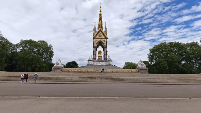 Daytime view of the Prince Albert Memorial at Hyde Park, London.