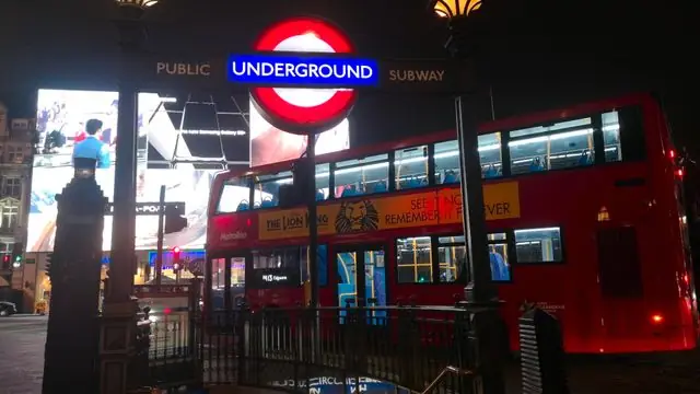 Night scene at Piccadilly Circus, London.