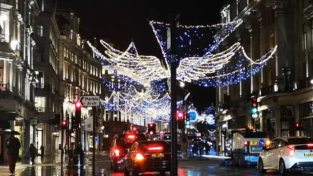 Capture the magic of Christmas on London's Regent Street at night.